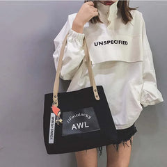 Large-capacity Canvas Tote Bag for Shopping and School