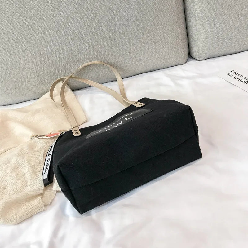 Large-capacity Canvas Tote Bag for Shopping and School
