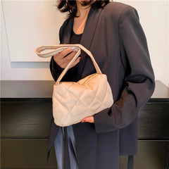 Quilted Top-handle Bag Casual for Autumn Winter