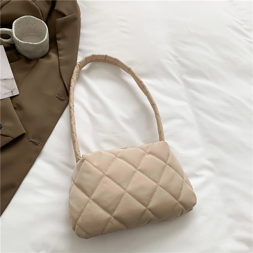 Quilted Top-handle Nylon Bag for Women