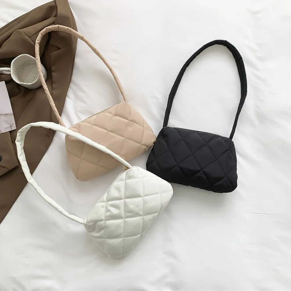 Quilted Top-handle Nylon Bag for Women
