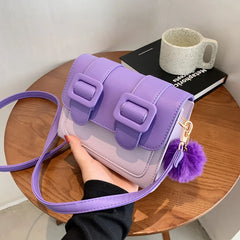Plush Pendant Crossbody Bag for Women Winter Shoulder Bag