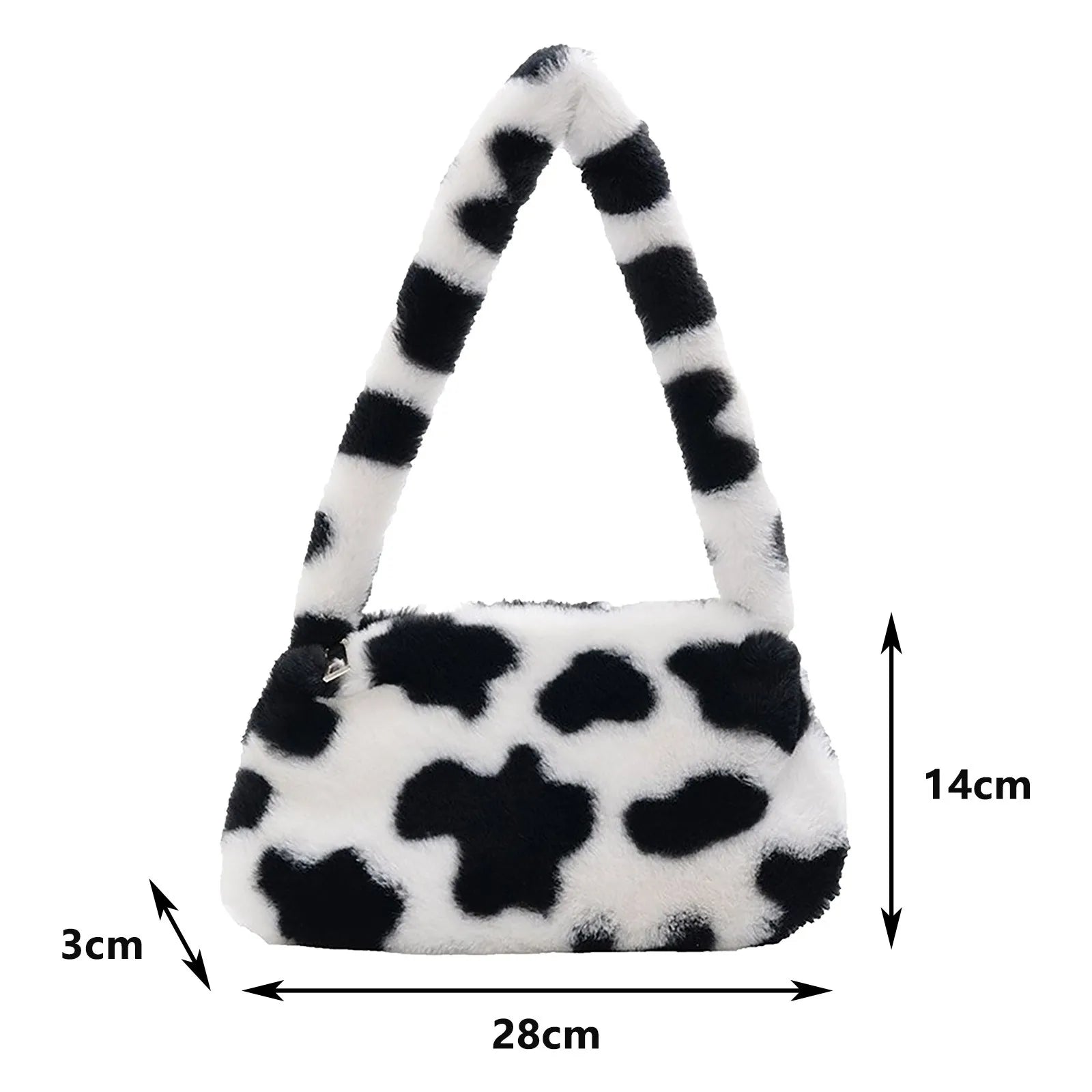 Leopard Print Furry Plush Shoulder Bag for Women
