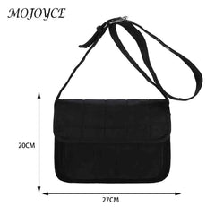 Embroidered Rhombus Flap Handbags with Adjustable Strap