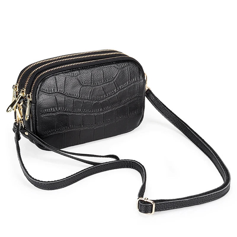 Cow Leather Messenger Bag Women's Crossbody Bag Bolsas