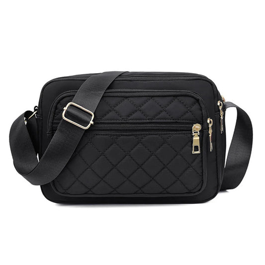 Canvas Checker Crossbody Bag Large Capacity Purse Handbags