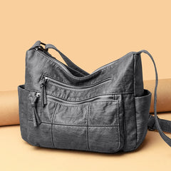 Soft Leather Shoulder Messenger Bag Large Capacity Crossbody Tote for Women