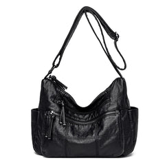 Soft Leather Shoulder Messenger Bag Large Capacity Crossbody Tote for Women