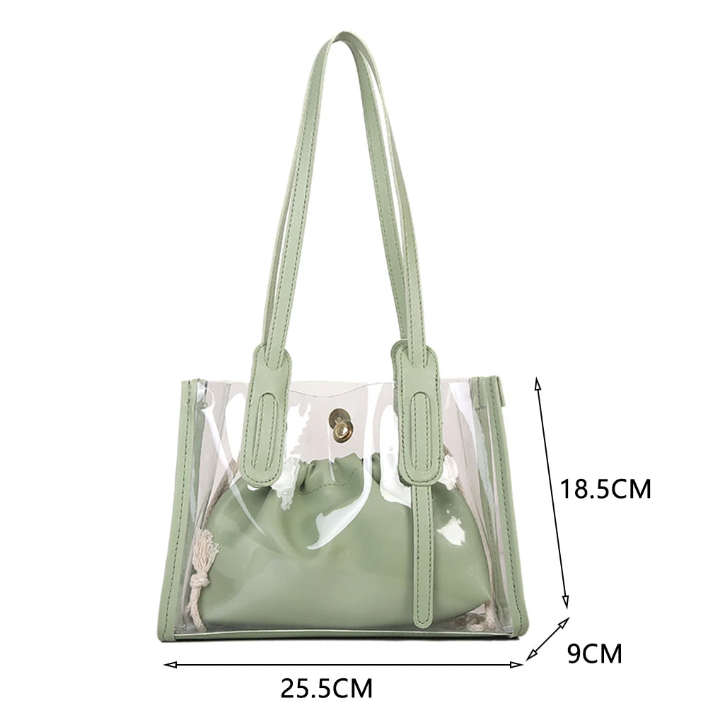 Transparent PVC Shopping Bag Jelly Totes Shoulder Bags