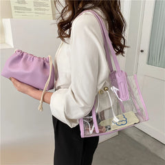 Transparent PVC Shopping Bag Jelly Totes Shoulder Bags
