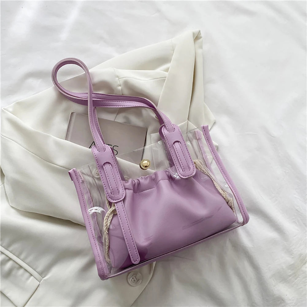 Transparent PVC Shopping Bag Jelly Totes Shoulder Bags