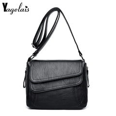 Soft Leather Patchwork Messenger Bag Girl