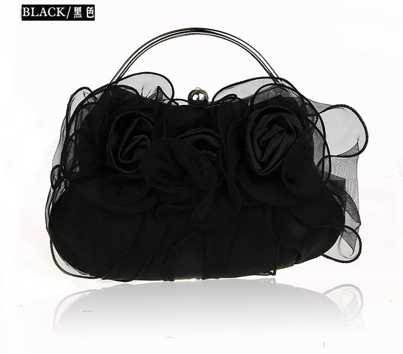 Satin Crystal Clutch Bridal Evening Bag