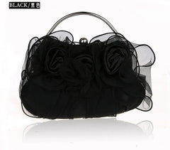 Satin Crystal Clutch Bridal Evening Bag
