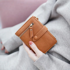 Lady Wallet Short Clutch Solid Matte Women Wallet Small Female Purse