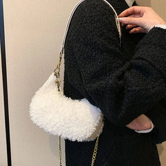 Plush Chains Handbags Soft Messenger Bags For Women