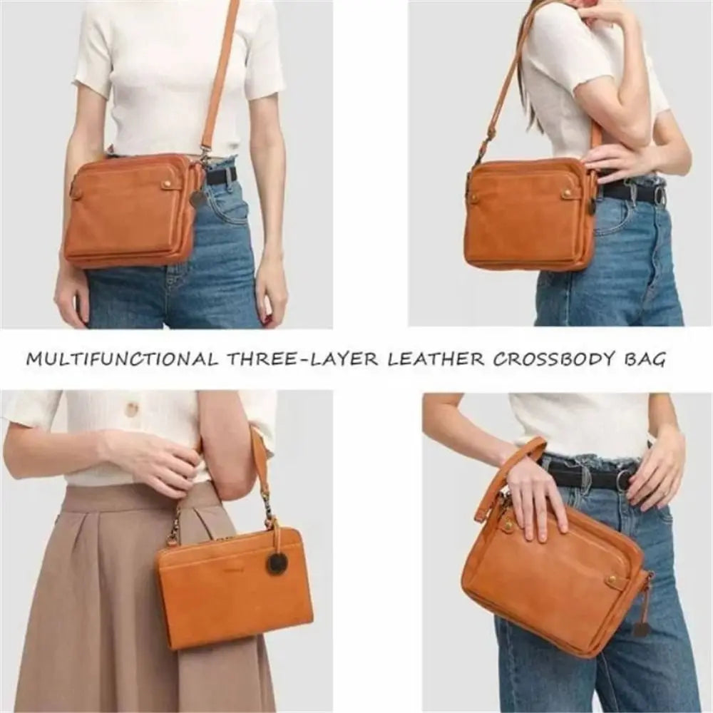 Large Capacity Three Layer Crossbody Bag