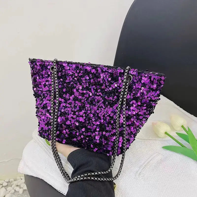 Sequin Shoulder Bag Totes for Women Shopping Handbags Pack