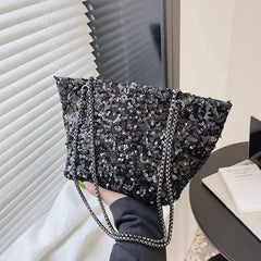 Sequin Shoulder Bag Totes for Women Shopping Handbags Pack