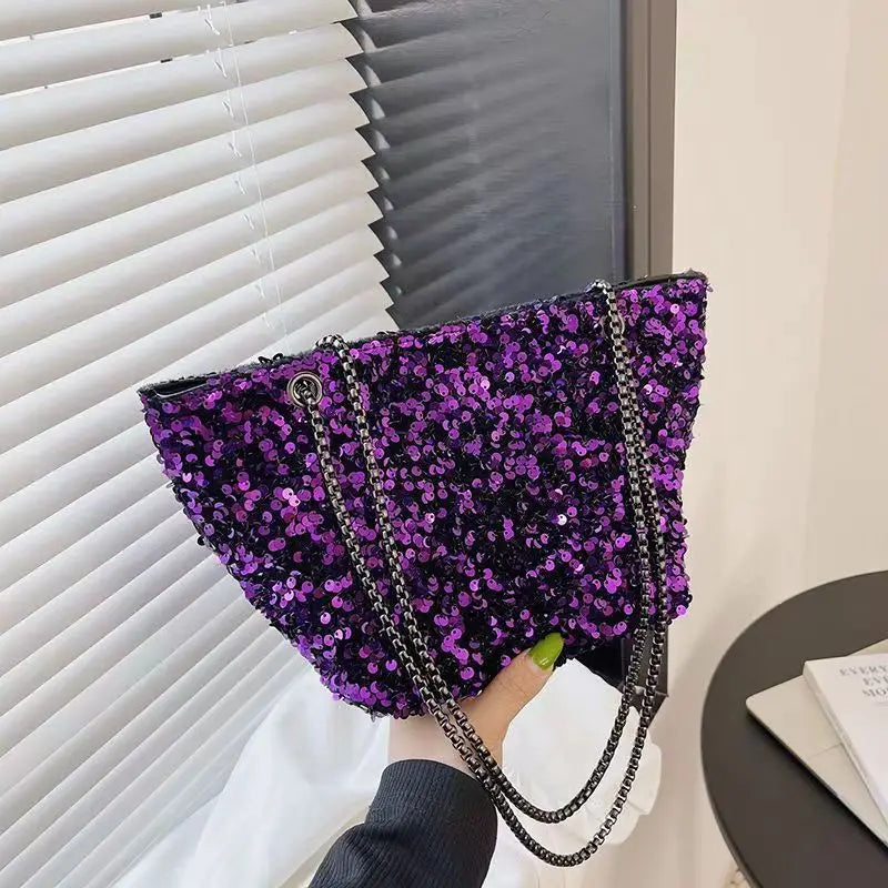 Sequin Shoulder Bag Totes for Women Shopping Handbags Pack