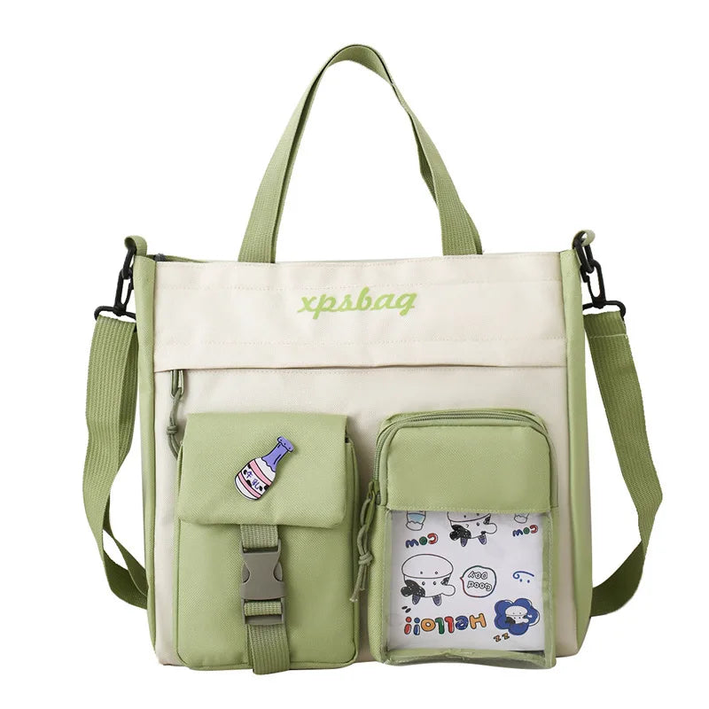 Large Capacity Canvas Crossbody Bag Women College Style
