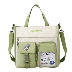 Large Capacity Canvas Crossbody Bag Women College Style