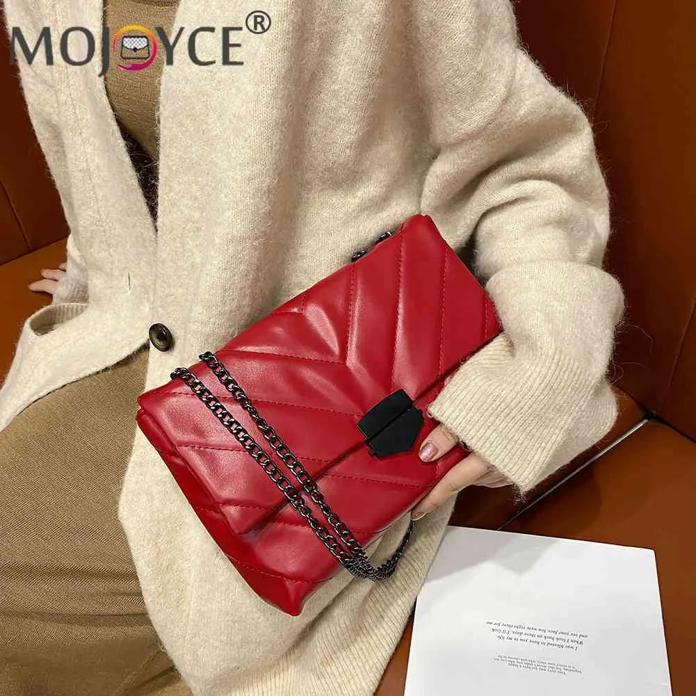 Large Capacity Shoulder Handbag Women Solid PU Leather Crossbody Bag