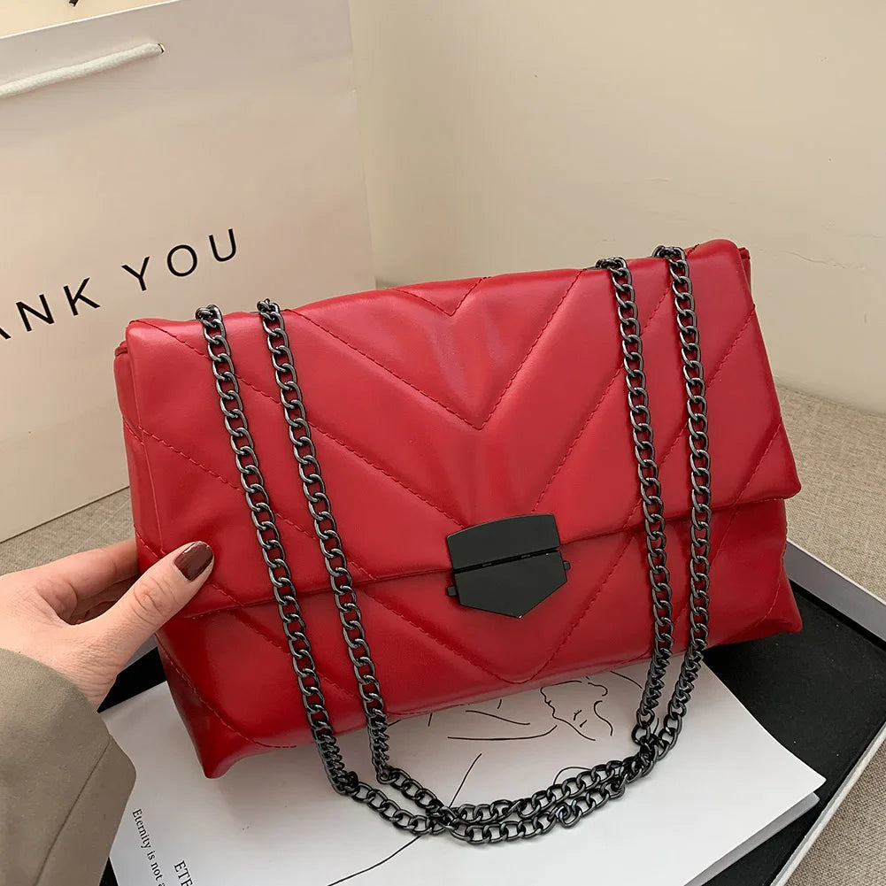 Large Capacity Solid Leather Crossbody Bag