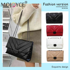 Large Capacity Shoulder Handbag Women Solid PU Leather Crossbody Bag