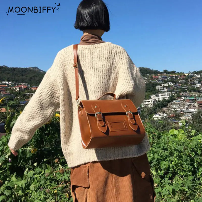 Vintage Ladies Pu Leather Tote Bags Large Shoulder Bag