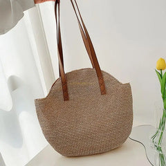 Large-capacity Straw Bag Tote Shoulder Bag Woven Handbag