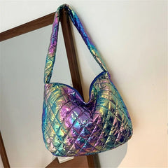 Multicolor Rhombus Pattern Messenger Bag
