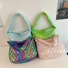 Multicolor Rhombus Pattern Messenger Bag