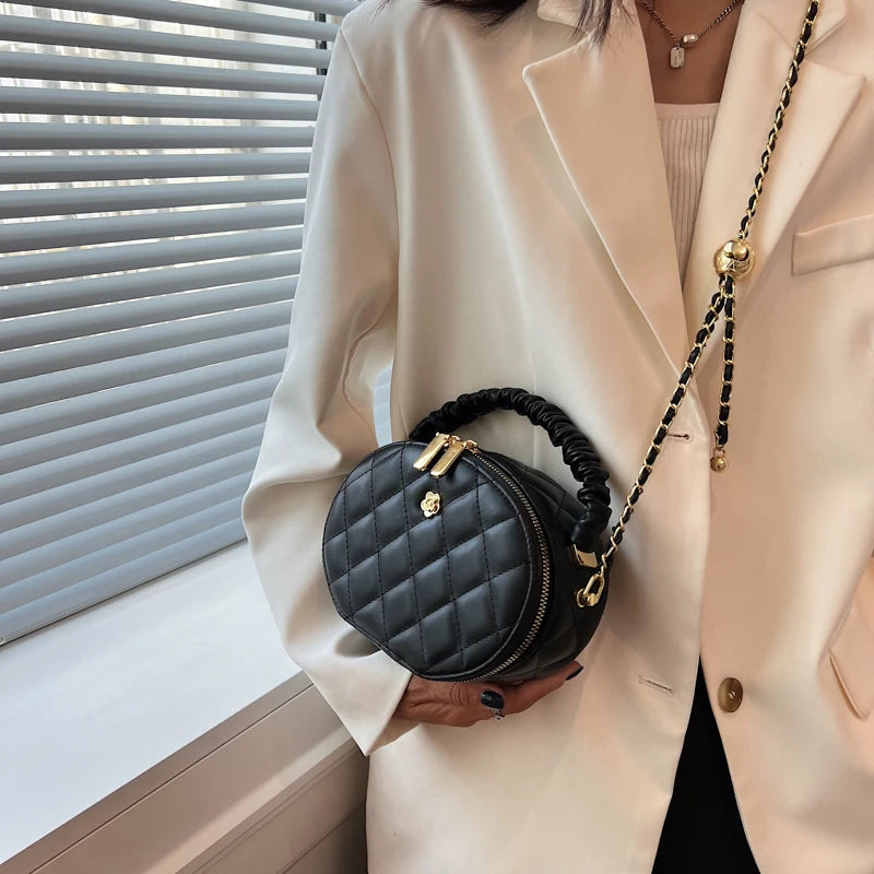 Lattice Totes Famous PU Leather Women's Handbag Short Handle Shoulder Bag