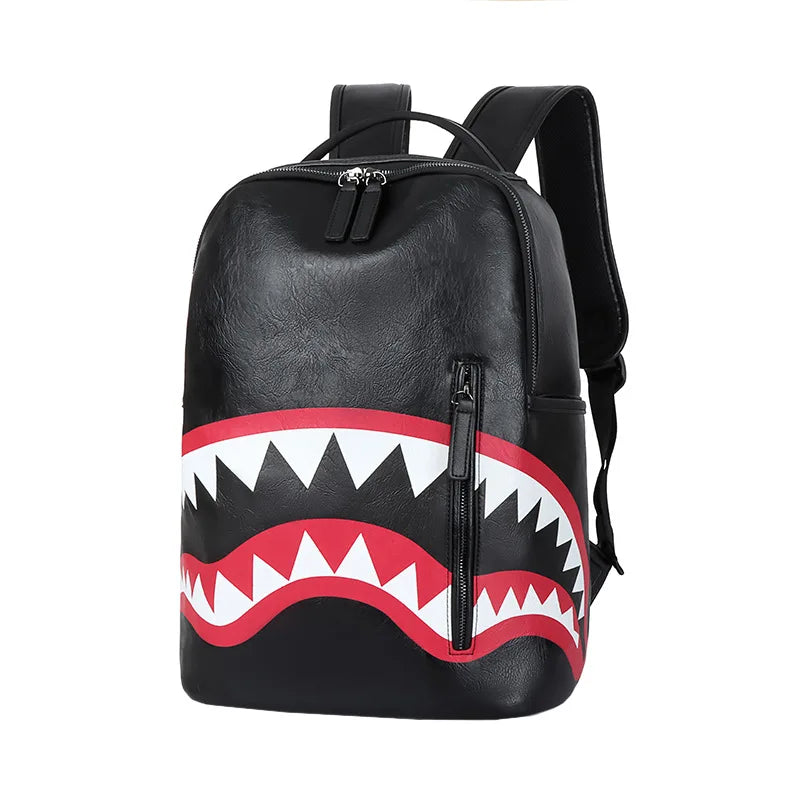 Camouflage Leather Backpack Men Shoulder Bag Travel Laptop School Bagpack