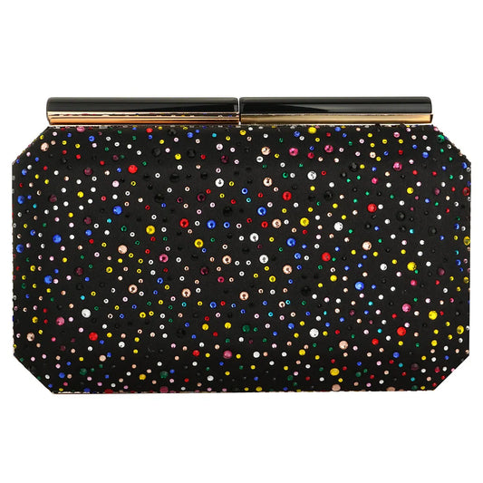 Leather Box Bag Evening Clutches Crossbody Rhinestone Party Purse Women