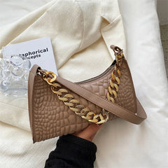 Solid Leather Shoulder Bag Top Handle for Traveling