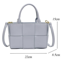Leather Knitting Shoulder Bags Cross Body Tote Bag
