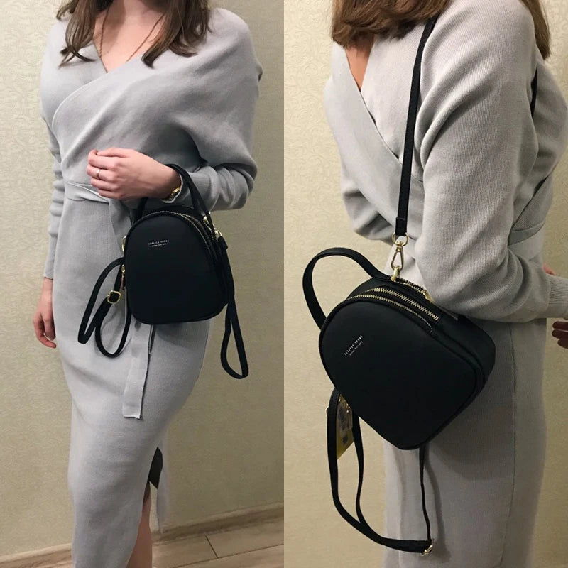 Leather Mini Backpack Purse for Women Ladies Tote