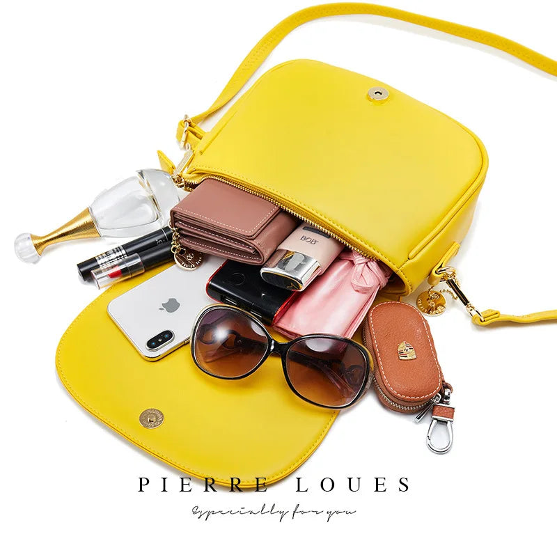 Leather Crossbody Shoulder Bag for Women Handbags Female Messenger
