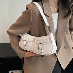 Leather Shoulder Side Bag for Women Small Pocket Handbag