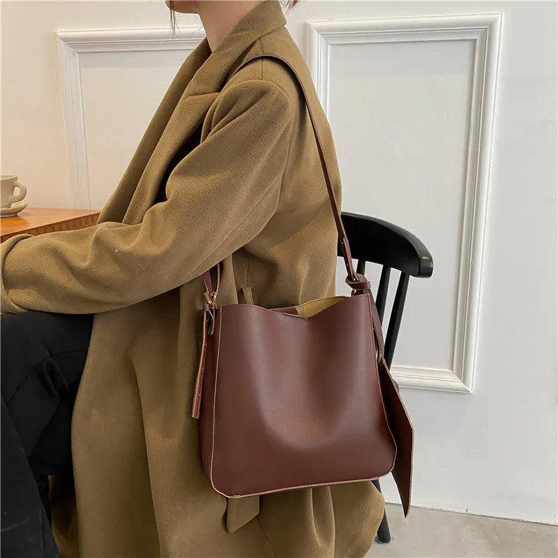 Women's Leather Tote Bag Shoulder Handbags Purses Large Capacity