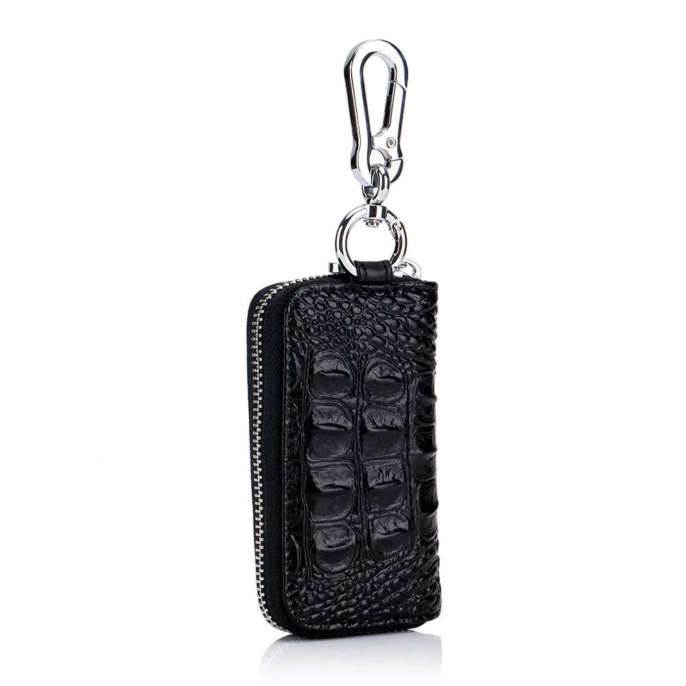 Crocodile Pattern Leather Key Wallet Holder