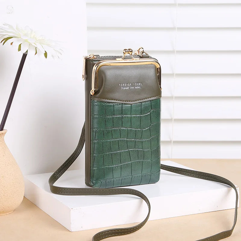 Embossed Crocodile Pattern Women Wallet Large Capacity Messenger Bag