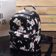 Butterfly Flower Children's Backpack PU Leather Mini Backpack