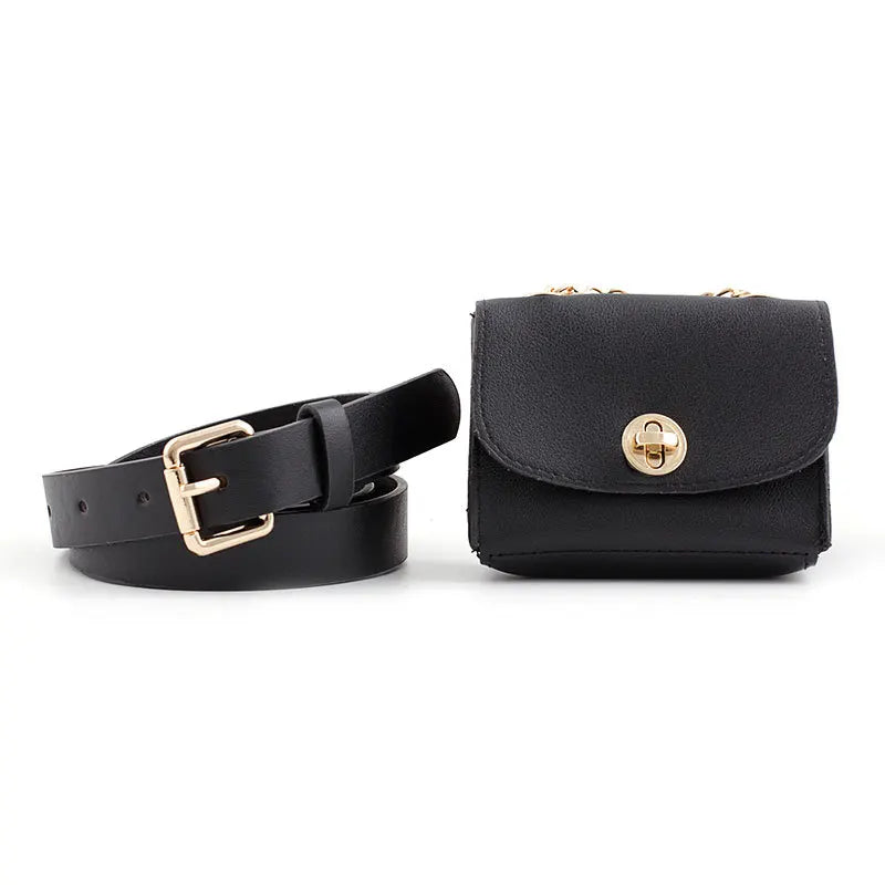 Leopard Print Ladies Belt Bag Vintage Waist Belt Bags Mobile Phone Pocket PU Lea