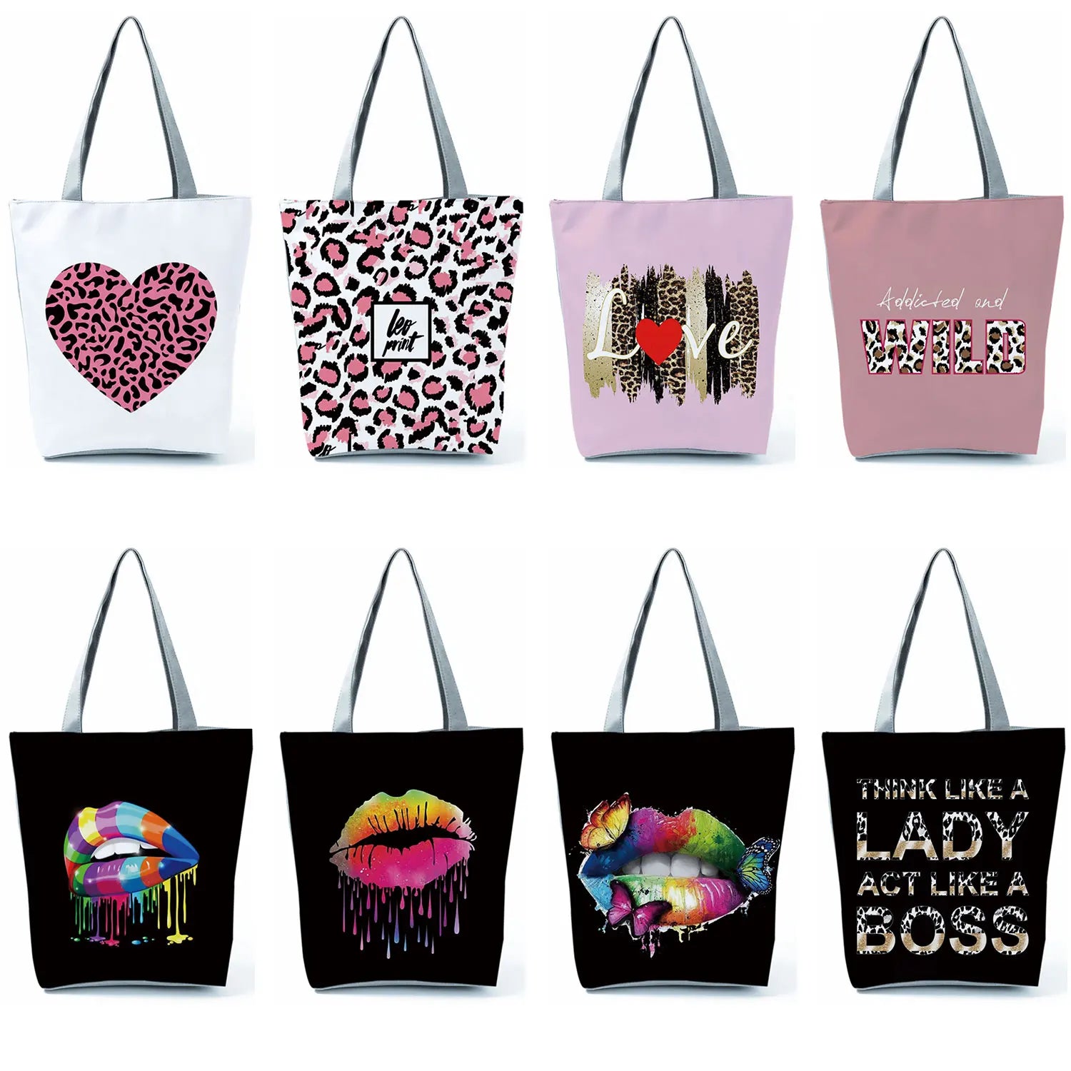 Leopard Shoulder Bags Travel Beach Bag Reusable Shopping Bag