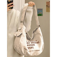 Pattern Women Crossbody Canvas Bag Casual Portable Ladies Shoulder Bags