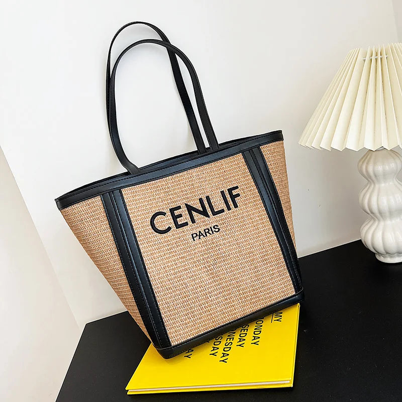 Straw Women Shoulder Bags Big Capacity Handbags Casual Commuter