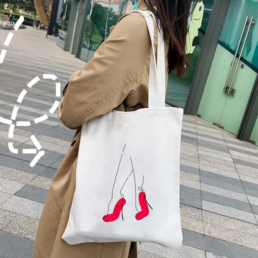 Woman Face Art Minimalist Girl Lady Beauty Eco Tote Bag